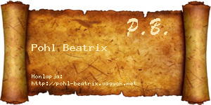 Pohl Beatrix névjegykártya