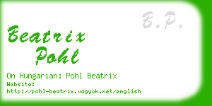 beatrix pohl business card